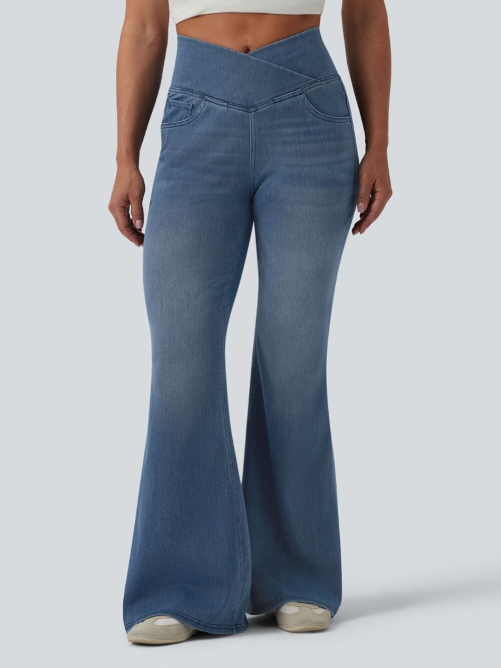 HALARA Flex Crossover High Waisted Casual Flare Jeans with Pockets Tall XL(16)